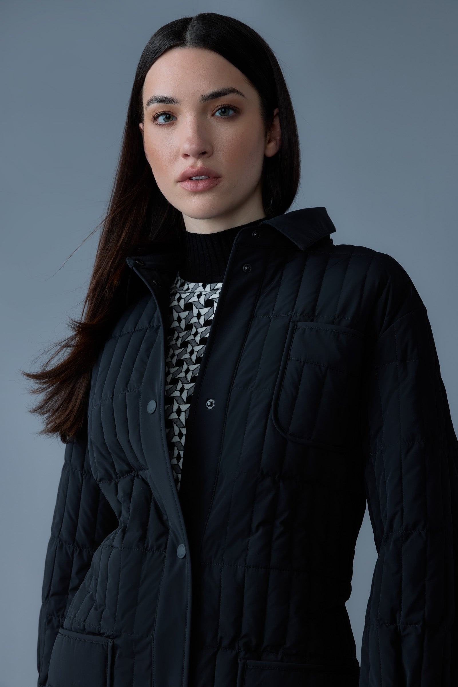 TADOKA Light down vertical quilted coat - 5