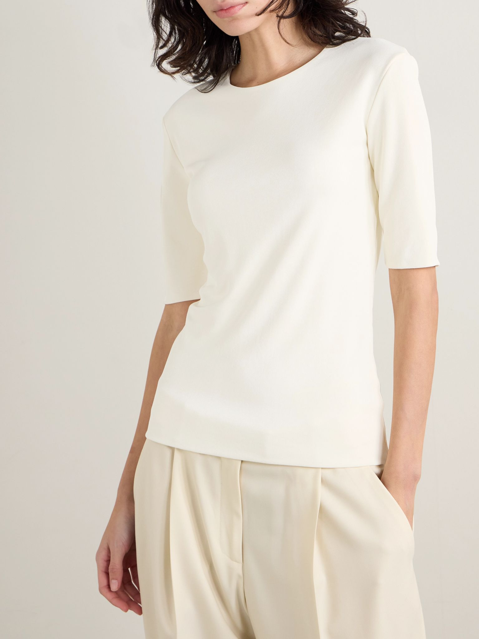 Crepe T-shirt Cream - 3