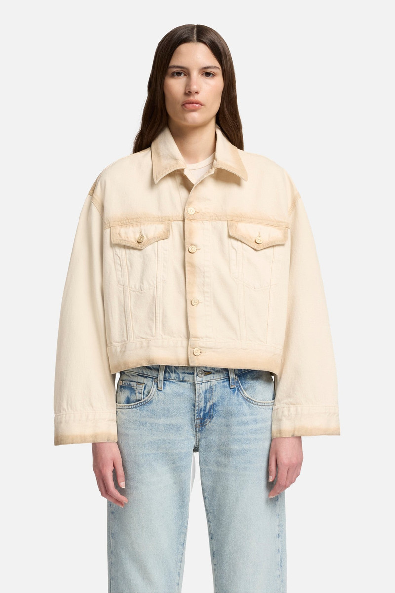 MANKIND Oli Cropped Trucker Jacket in Sand Beach 3