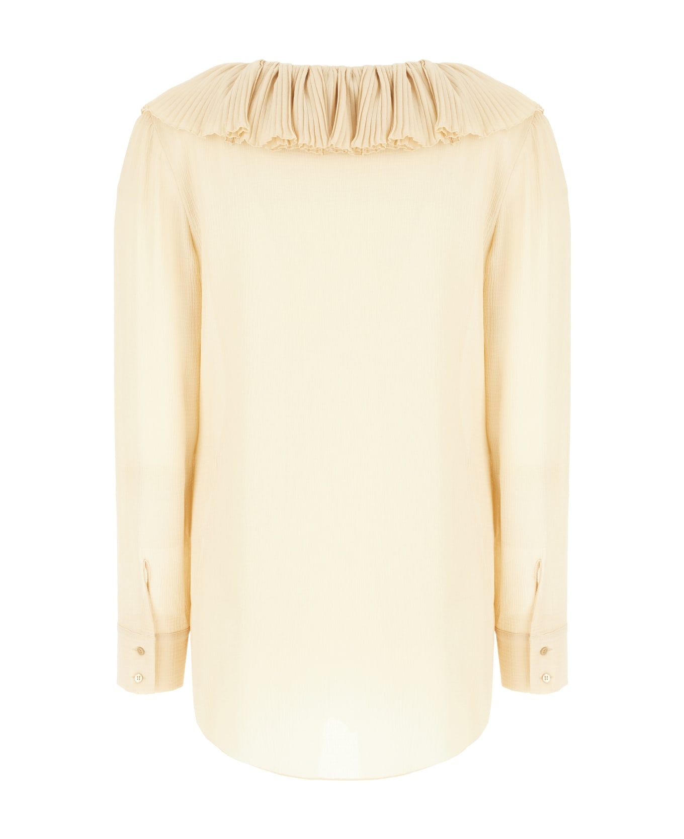 Beige Silk Blouse - 2