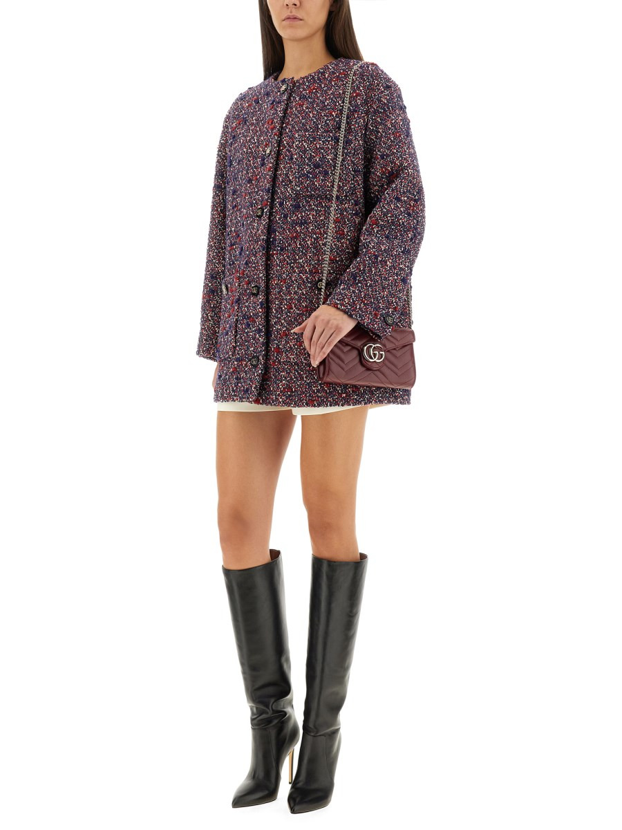 BOUCLÉ WOOL JACKET WITH BUTTONS GG - 2