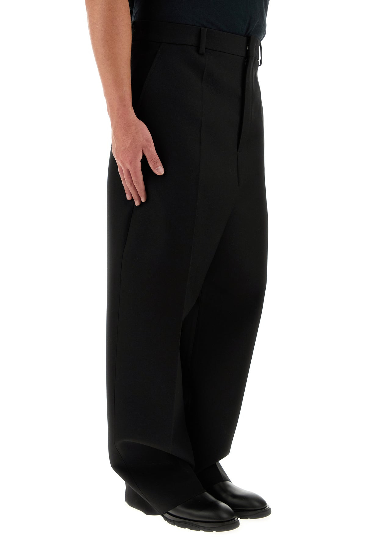 Black wool blend pant - 3