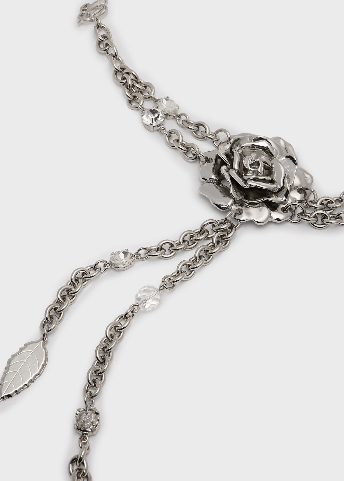 METAL BRACELET WITH PENDANT AND ROSE - 2