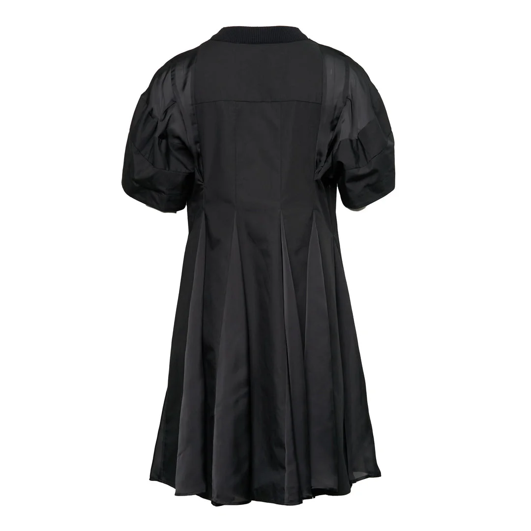 sacai Poplin x Cotton Knit Dress - 26-08485/00/001 | REVERSIBLE