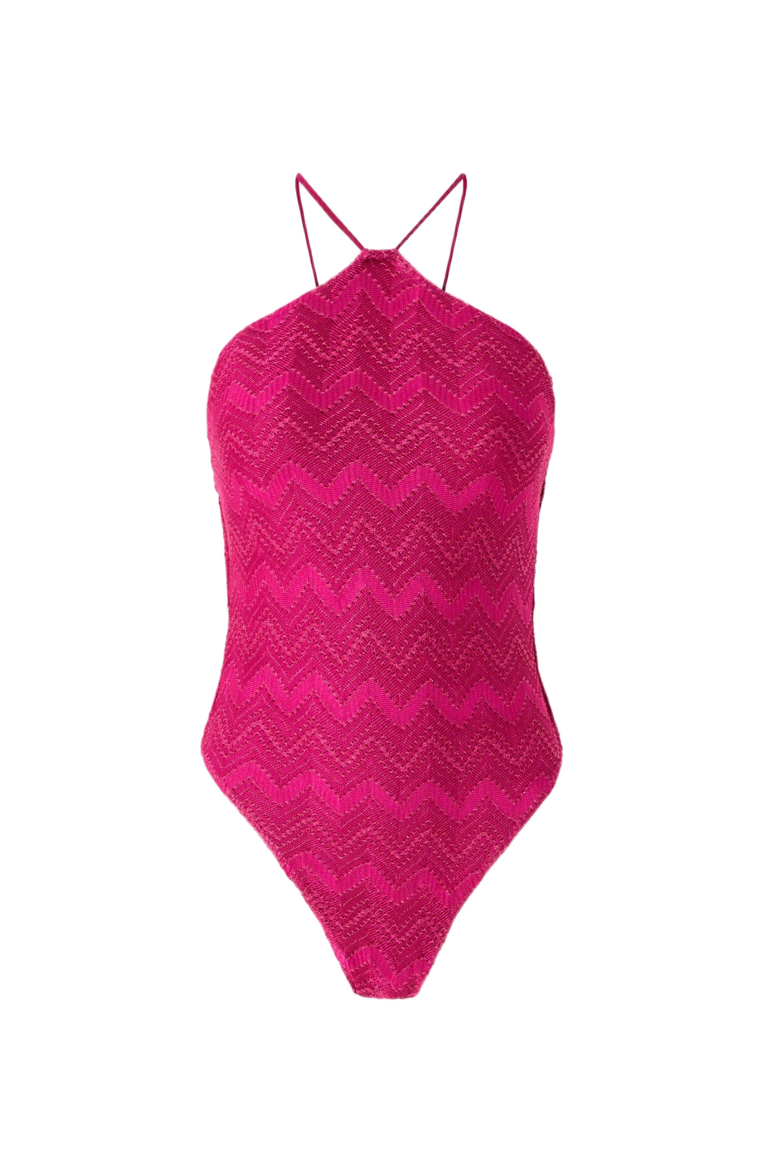 Missoni Zig Zag Lamé Viscose One-piece Swimsuit With Halter Neck in Purple at Nordstrom - 2