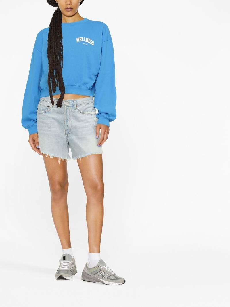 Sporty & Rich graphic-print cropped sweatshirt outlook