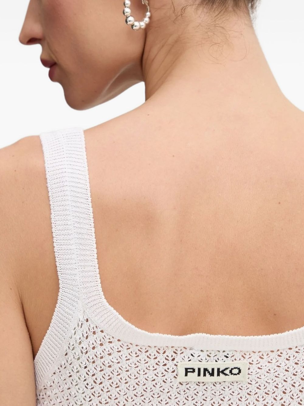 open-knit scallop-hem top - 4