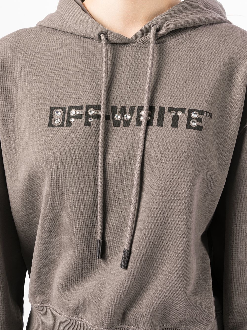 rhinestone-embellished logo hoodie - 5