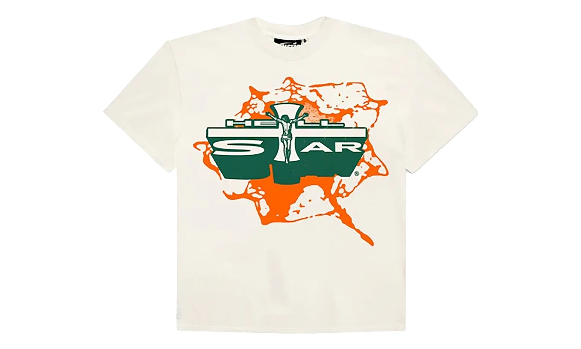 Jesus Emblem T-Shirt "White/Orange" HSR048 - 1