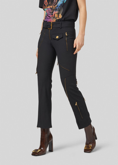 VERSACE Zip Accent Wool Trousers outlook