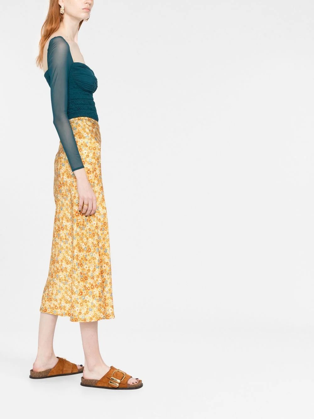 gathered-detail long-sleeve top - 4