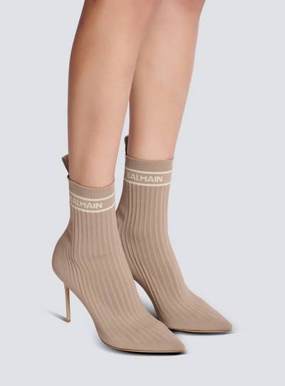 Balmain Skye stretch knit ankle boots outlook