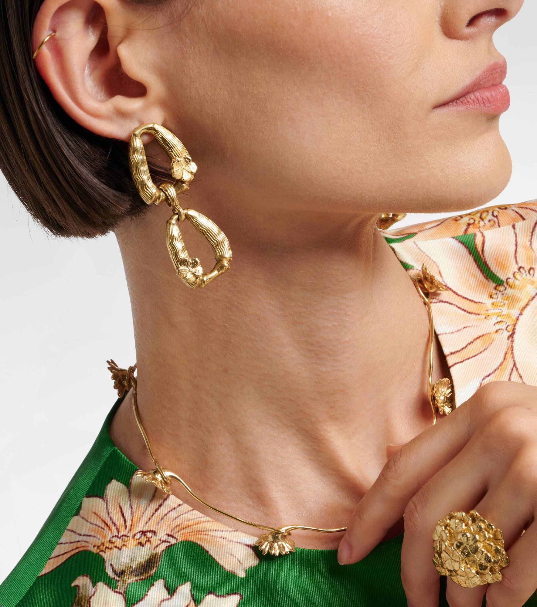 Team Spirit gold-plated drop earrings - 3