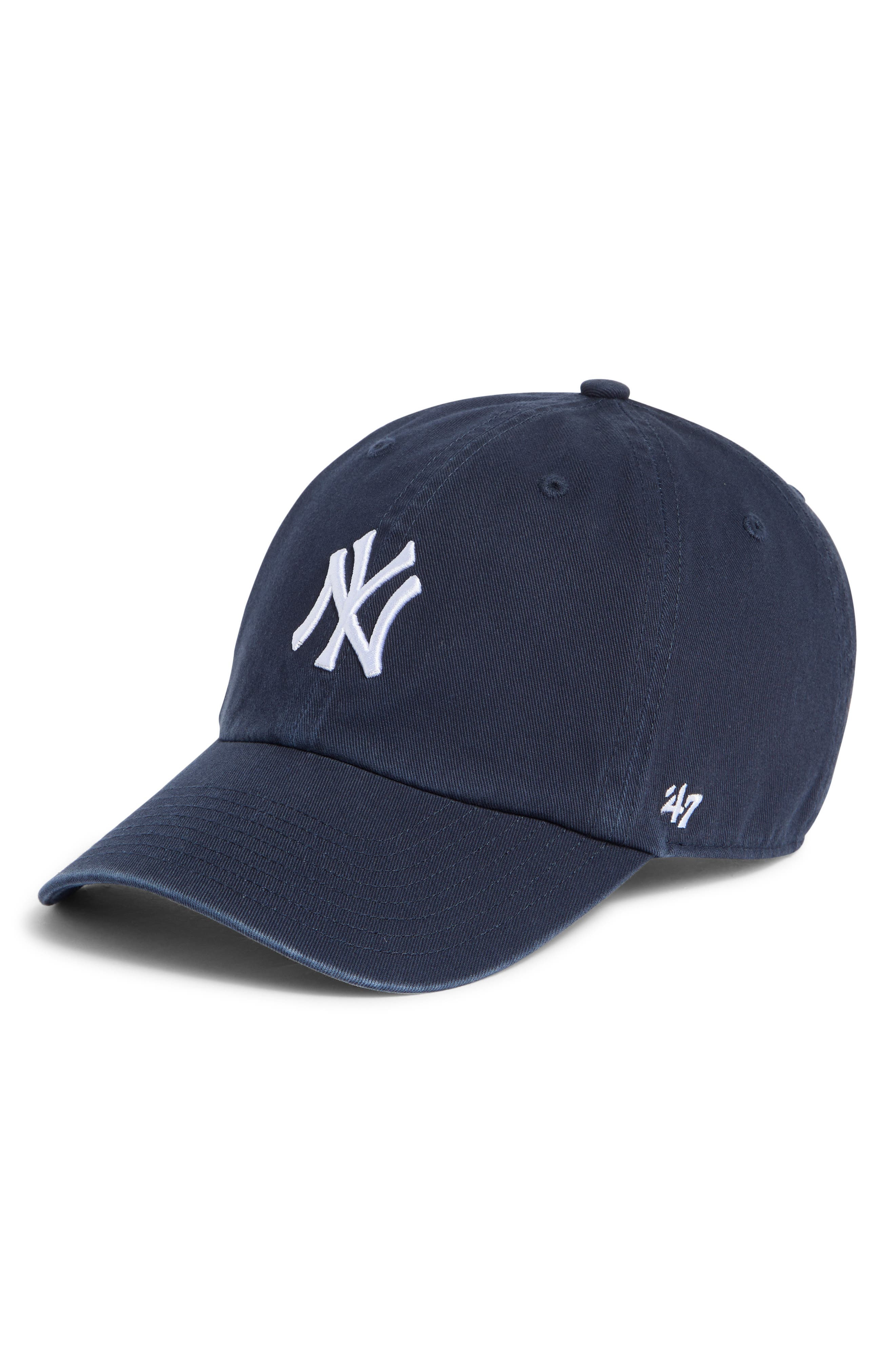 Sporty & Rich New York Yankees Wool Baseball Cap in Dark Navy at Nordstrom - 1