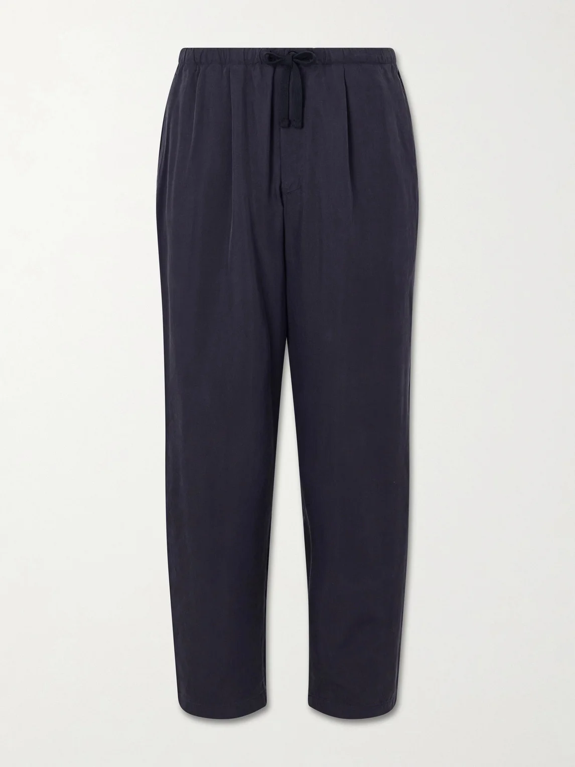 Straight-Leg Silk-Gabardine Drawstring Trousers - 1