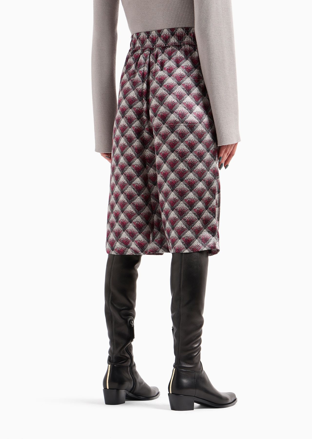 Gradient printed silk faille Bermuda shorts - 3