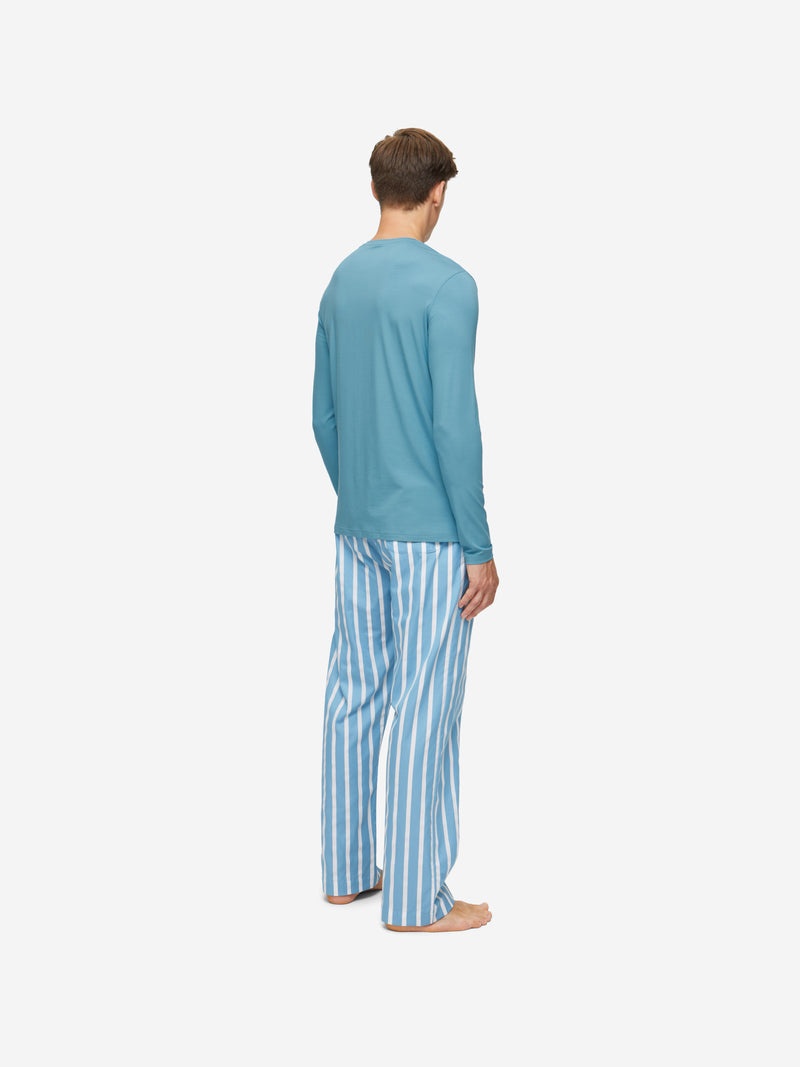 Men's Long Sleeve T-Shirt Basel Micro Modal Stretch Harbour Blue - 4