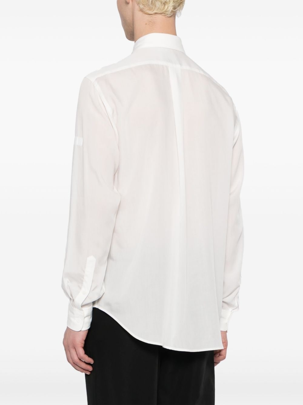 semi-sheer long-sleeve shirt - 4