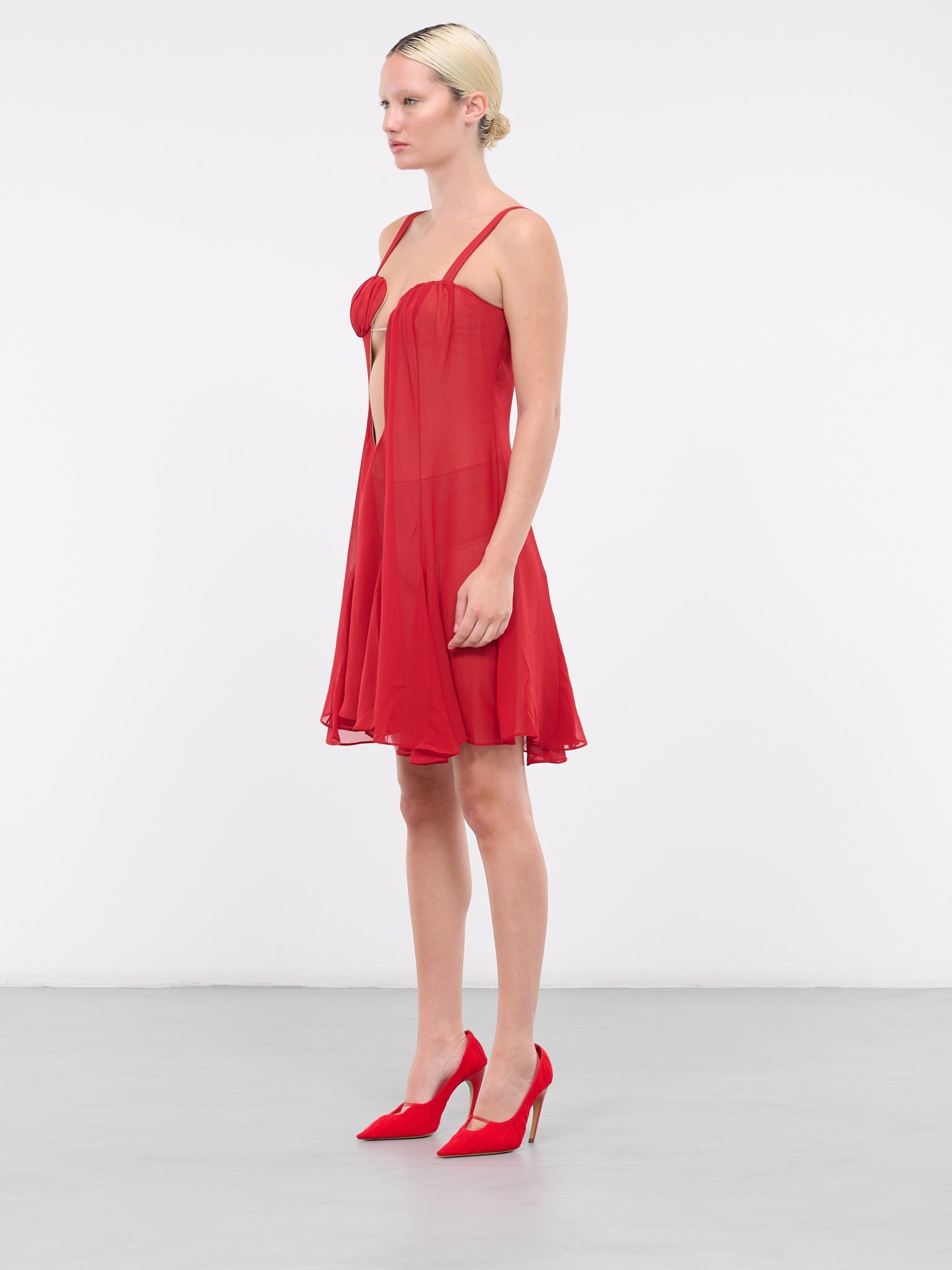 Keyhole Ruffled Mini Dress - 2