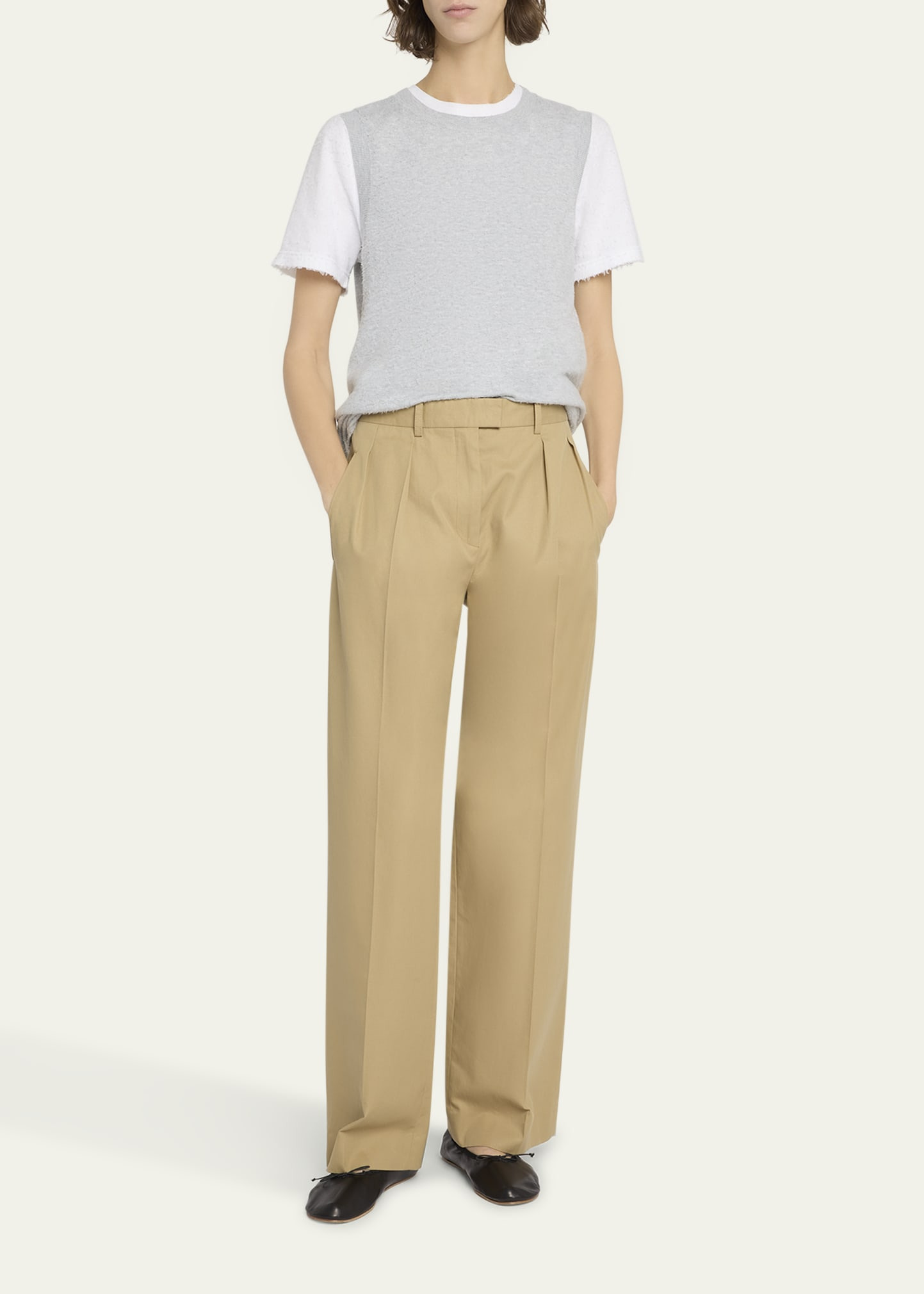 Alfidis Pleated Straight-Leg Cotton-Cashmere Pants - 2