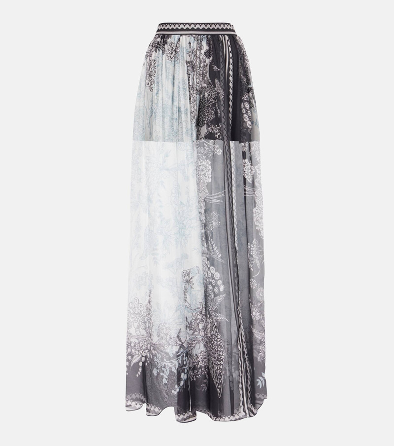 Printed silk chiffon maxi skirt - 1