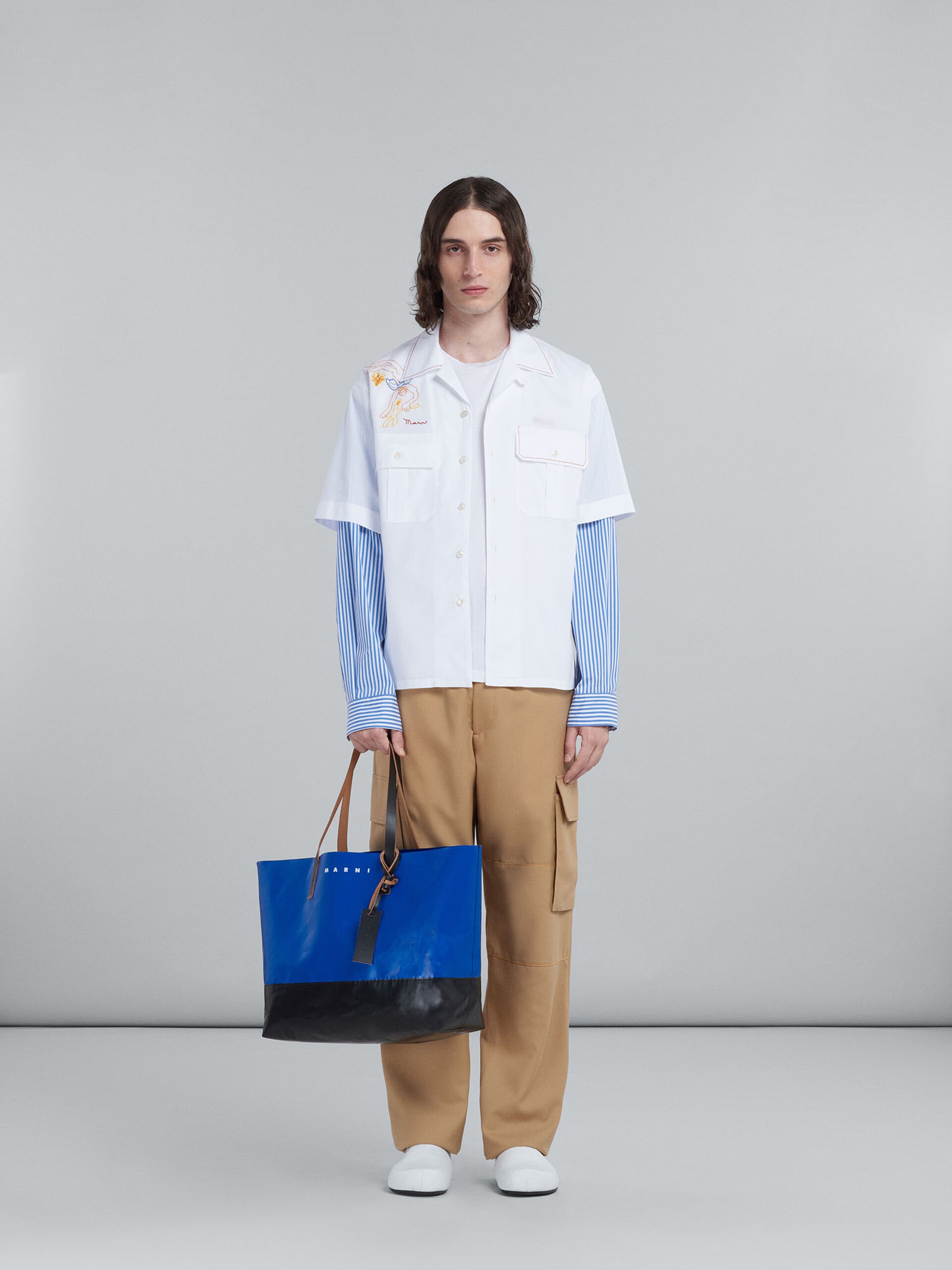 TRIBECA SHOPPING BAG IN BLUE AND BLACK - 2