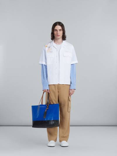 Marni TRIBECA SHOPPING BAG IN BLUE AND BLACK outlook
