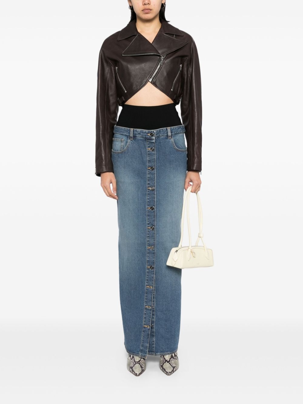 スカート ALAIA DENIM COTTON COLUMN SKIRT Alaïa Denim cotton column skirt | tessabit | REVERSIBLE