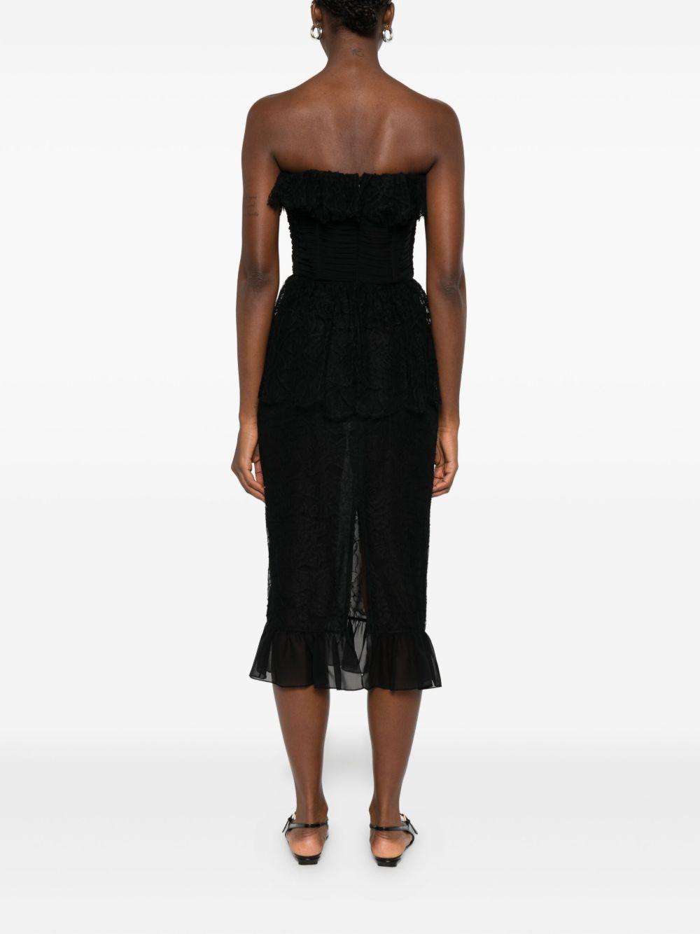 bow-lace ruffled dress - 4