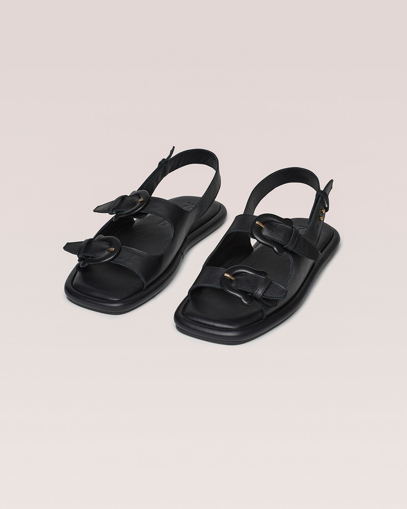 EKEMMA MENS - Suede slingback sandals - Black 1
