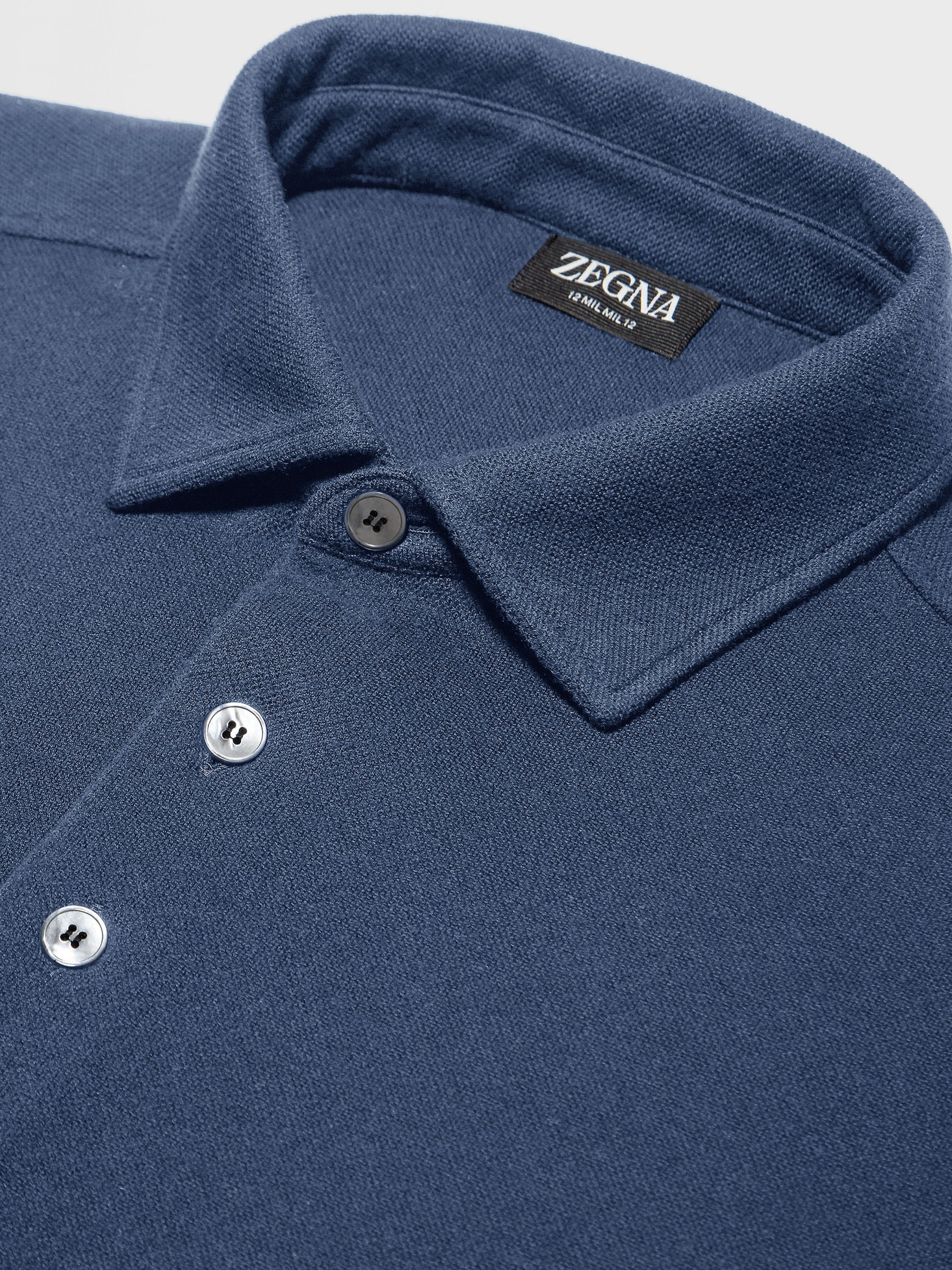 UTILITY BLUE 12MILMIL12 WOOL POLO SHIRT - 4