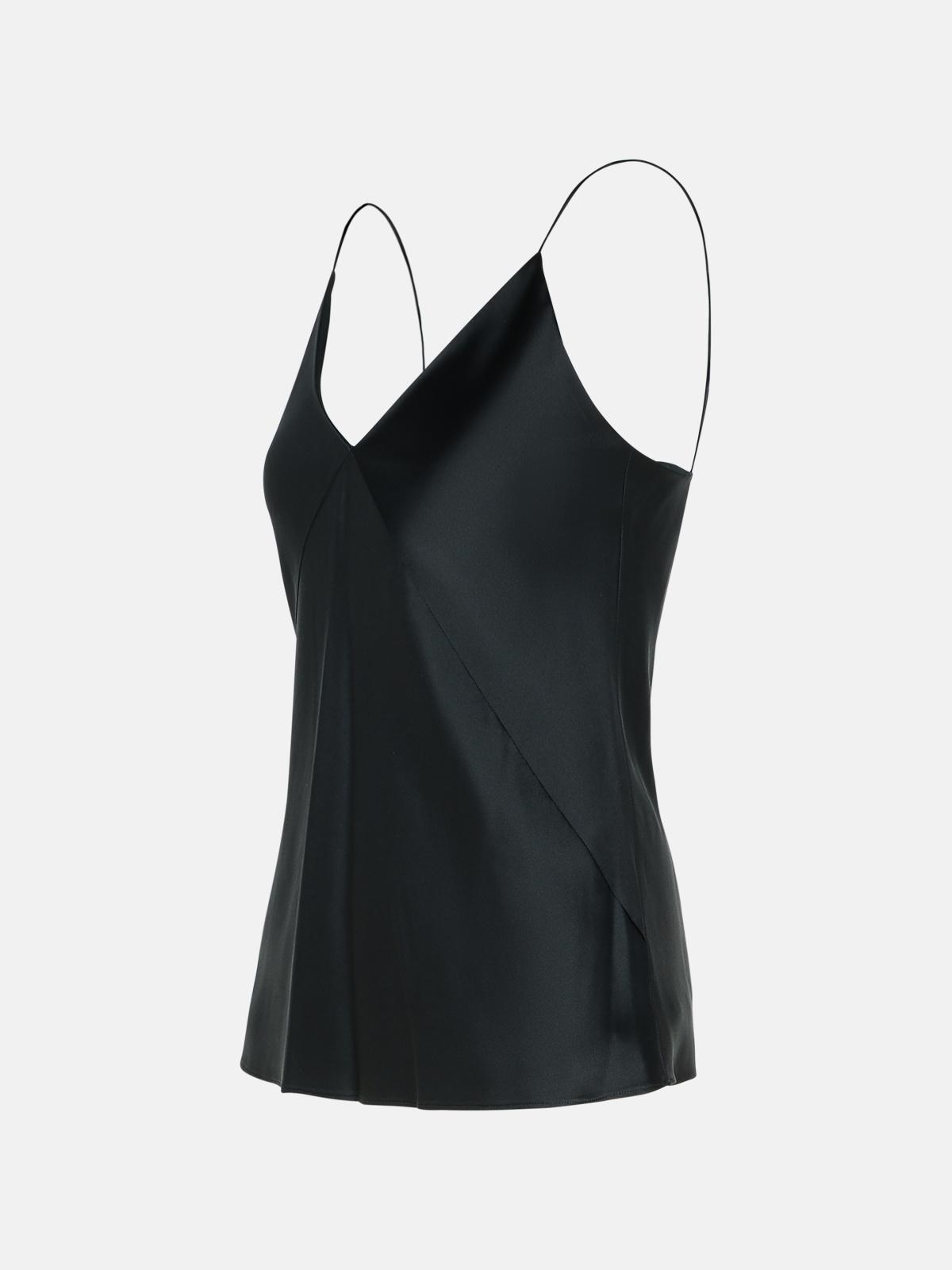 'METELLO' BLACK SILK TOP - 2