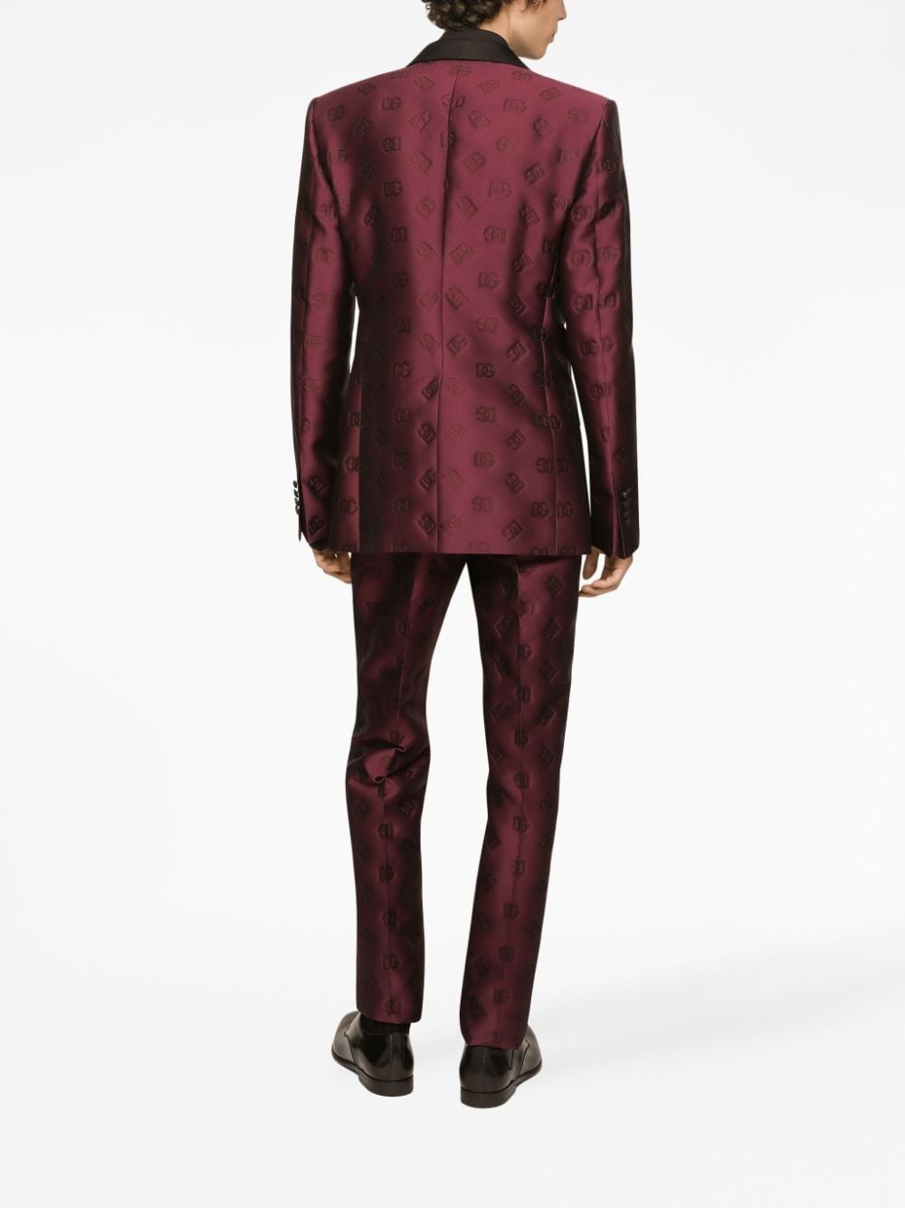 monogram-jacquard tuxedo suit - 3