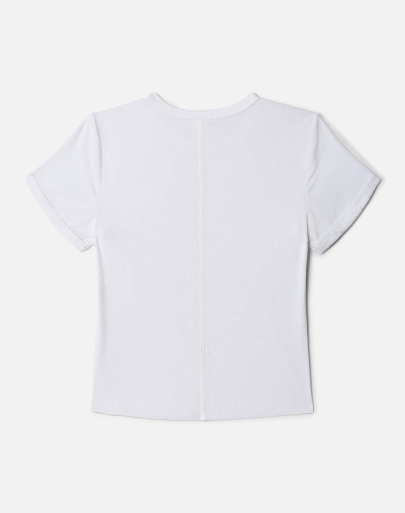 Hanes 90s Ribbed Cap Sleeve Tee - Off White 2