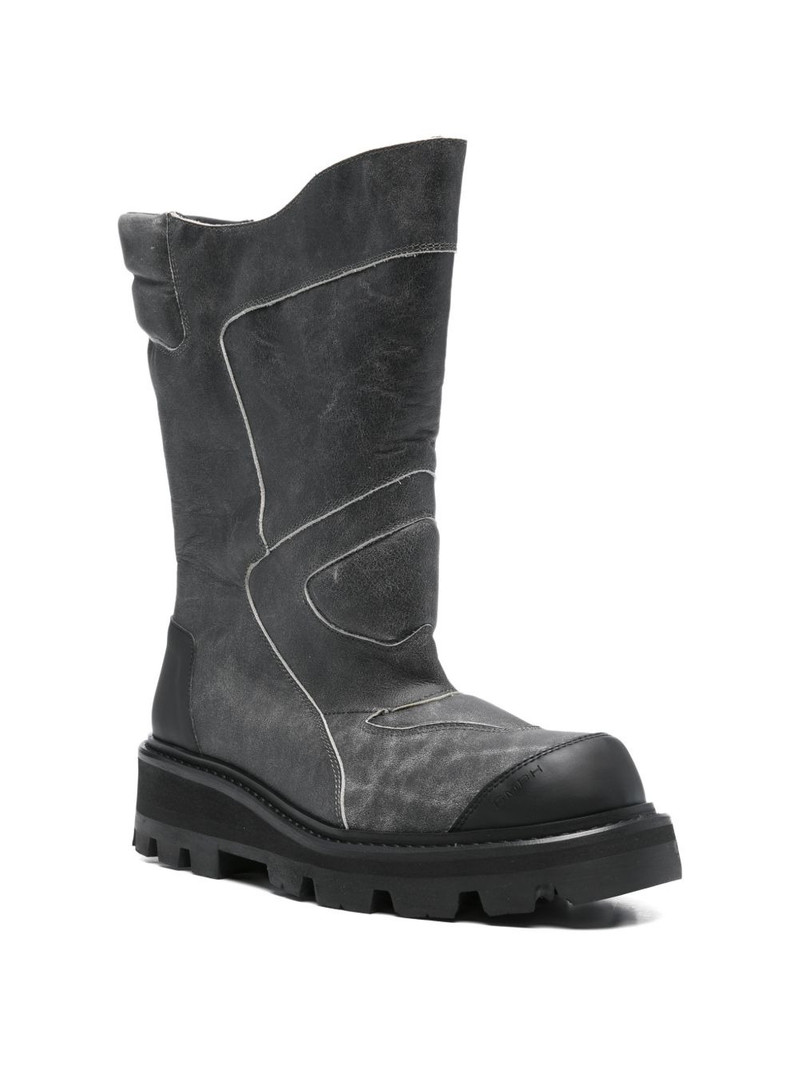 GmbH Aeon high shaft cracked leather boots outlook