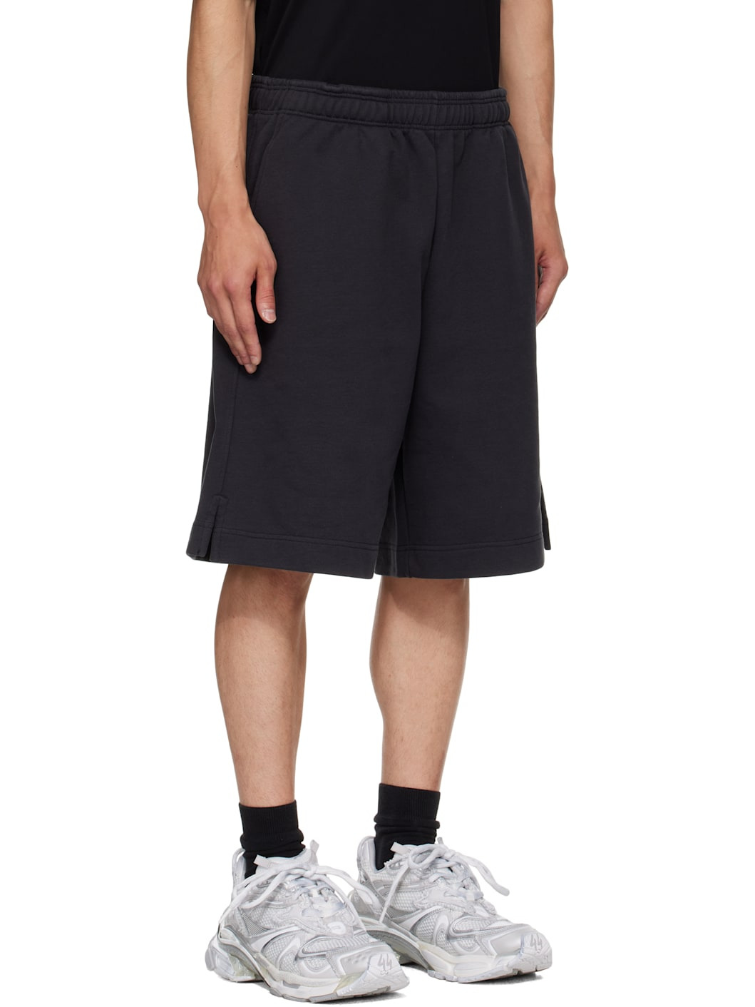 Black Polizei Molton Shorts - 2