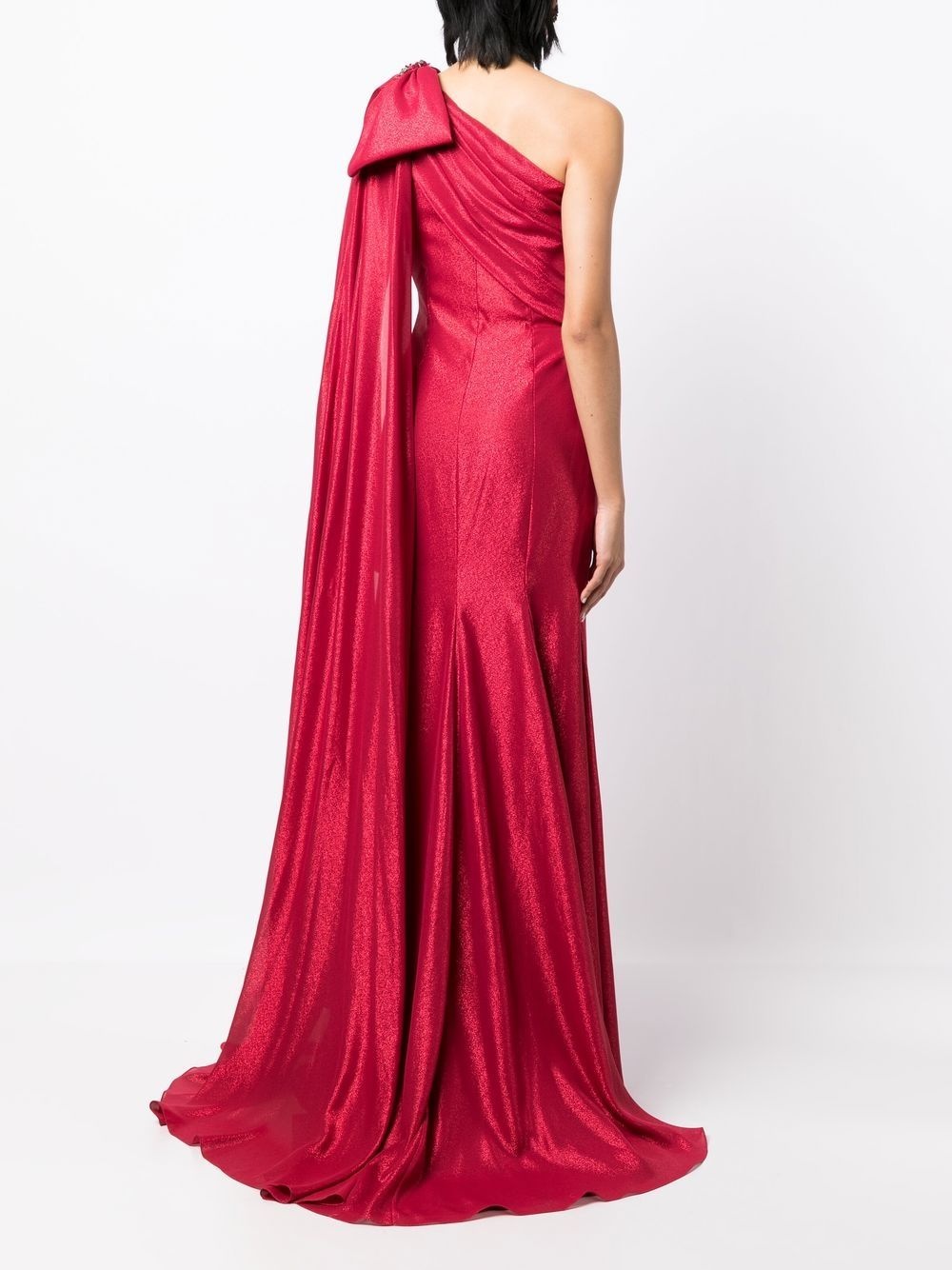 Imogen one-shoulder draped gown - 4