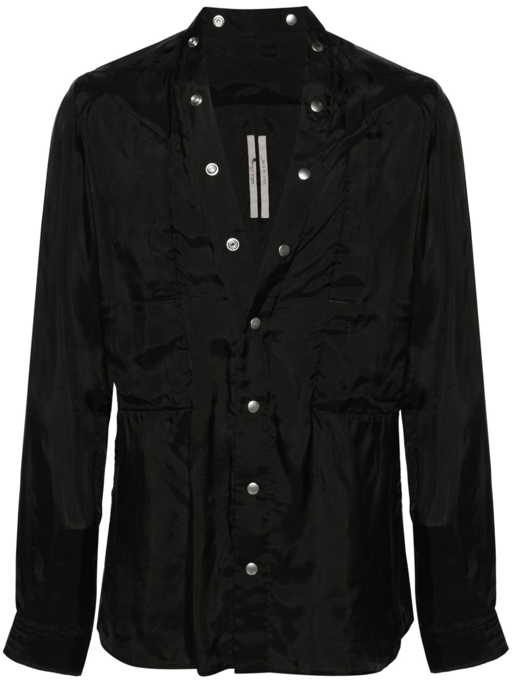 V-neck satin-finish shirt - 1