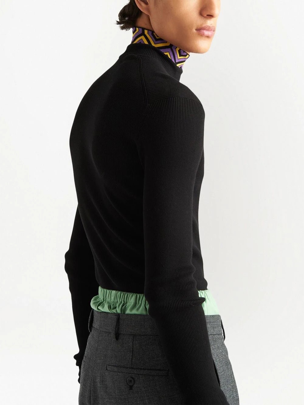 logo jacquard turtleneck sweater - 4