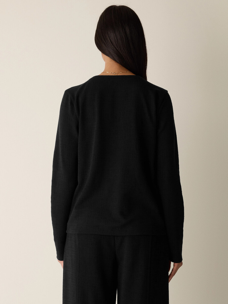 Cross Hatch Stretch Jersey Button-Front Top 4