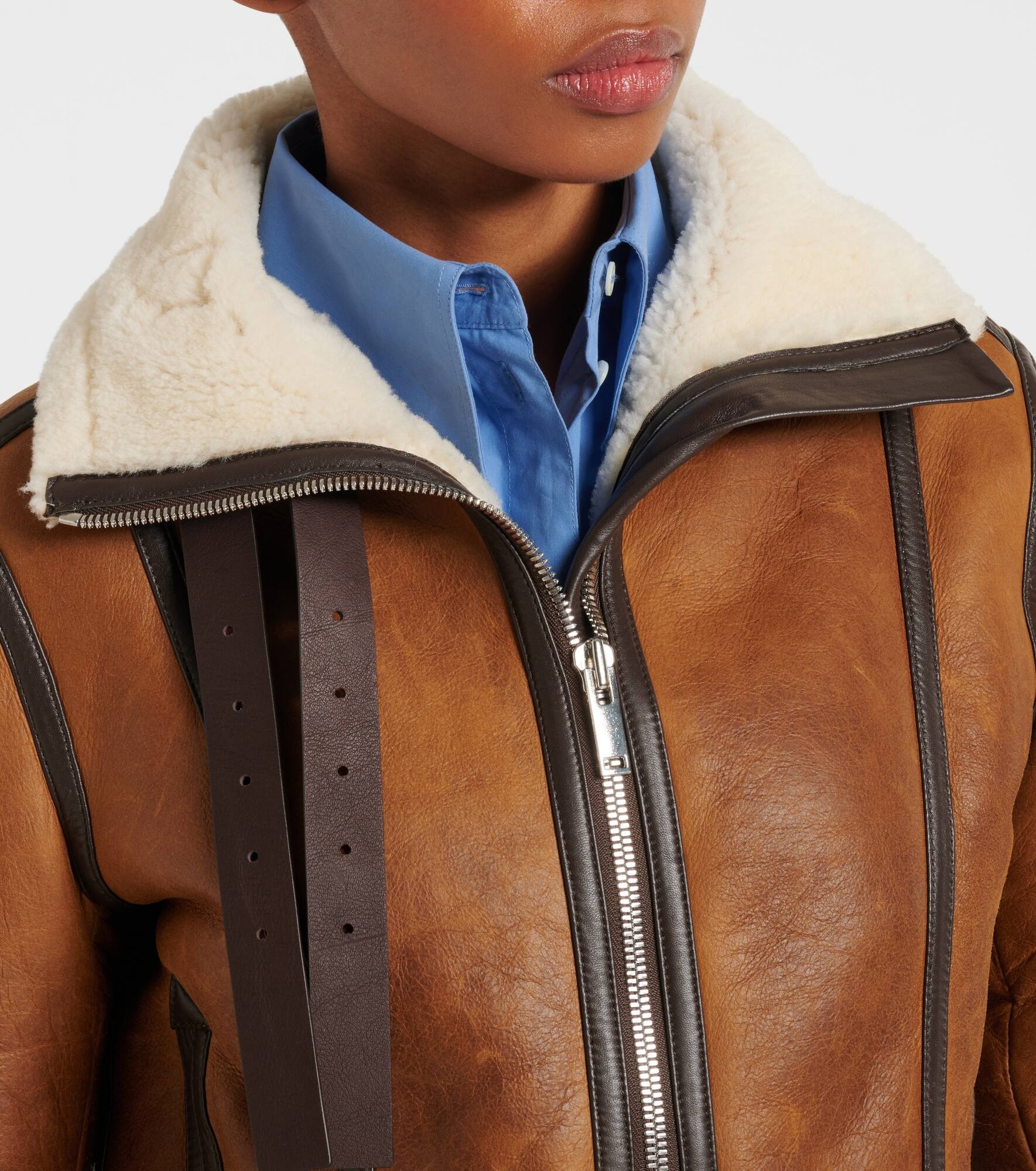 Arlo shearling-lined leather jacket - 4