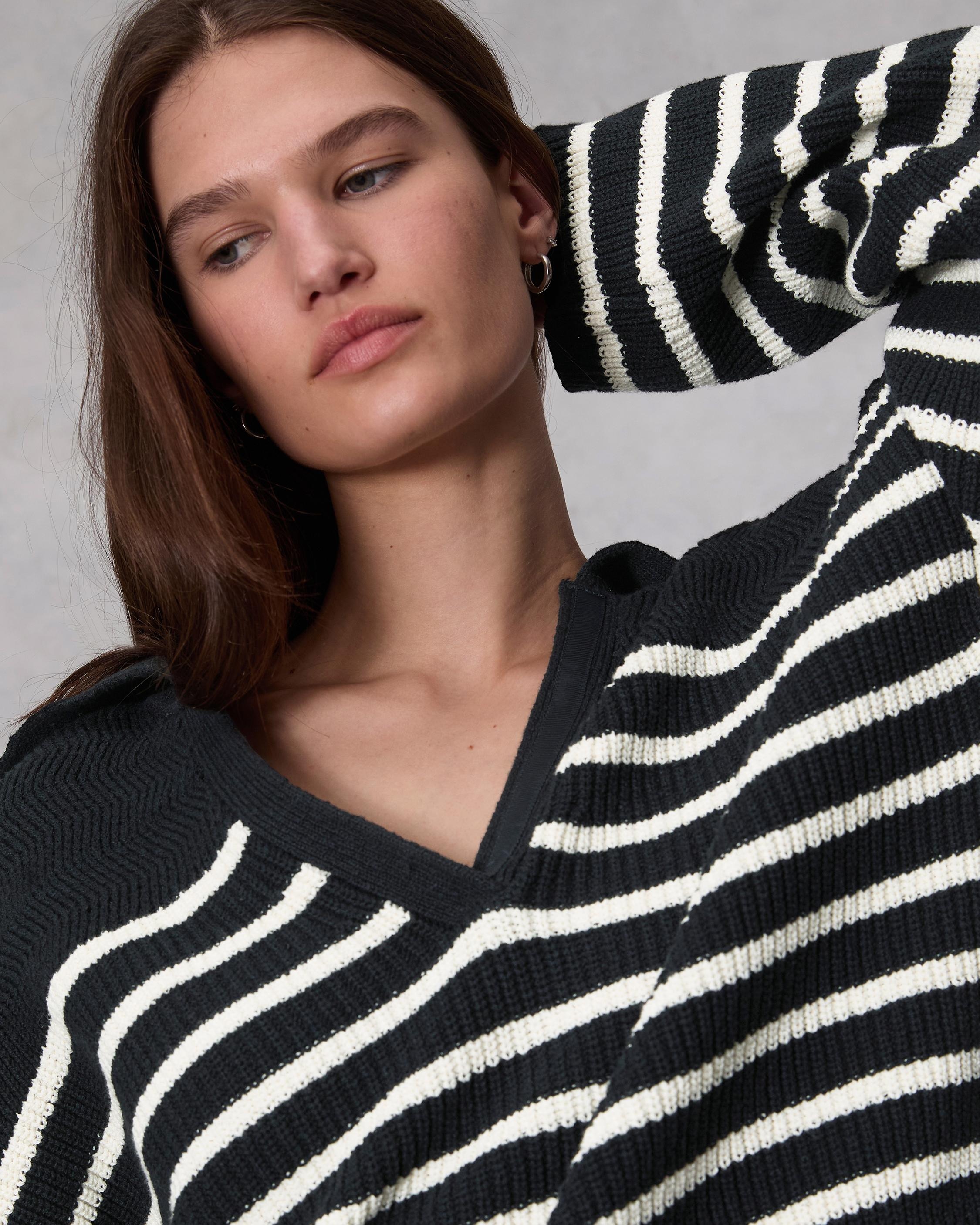 Jen Striped Cotton Polo Sweater
Oversized Fit - 6