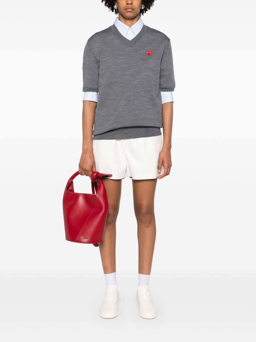 heart-patch wool jumper - 3