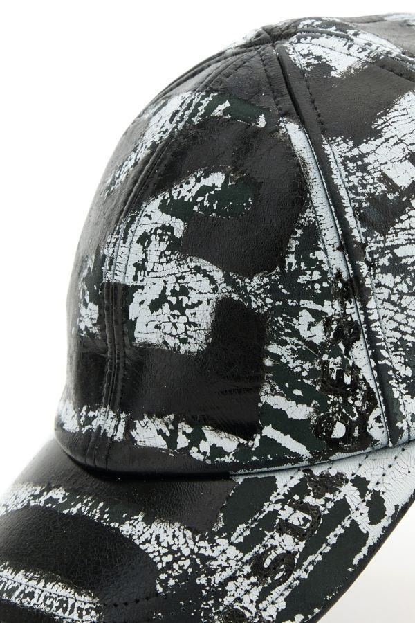 Printed leather baseball cap - 4