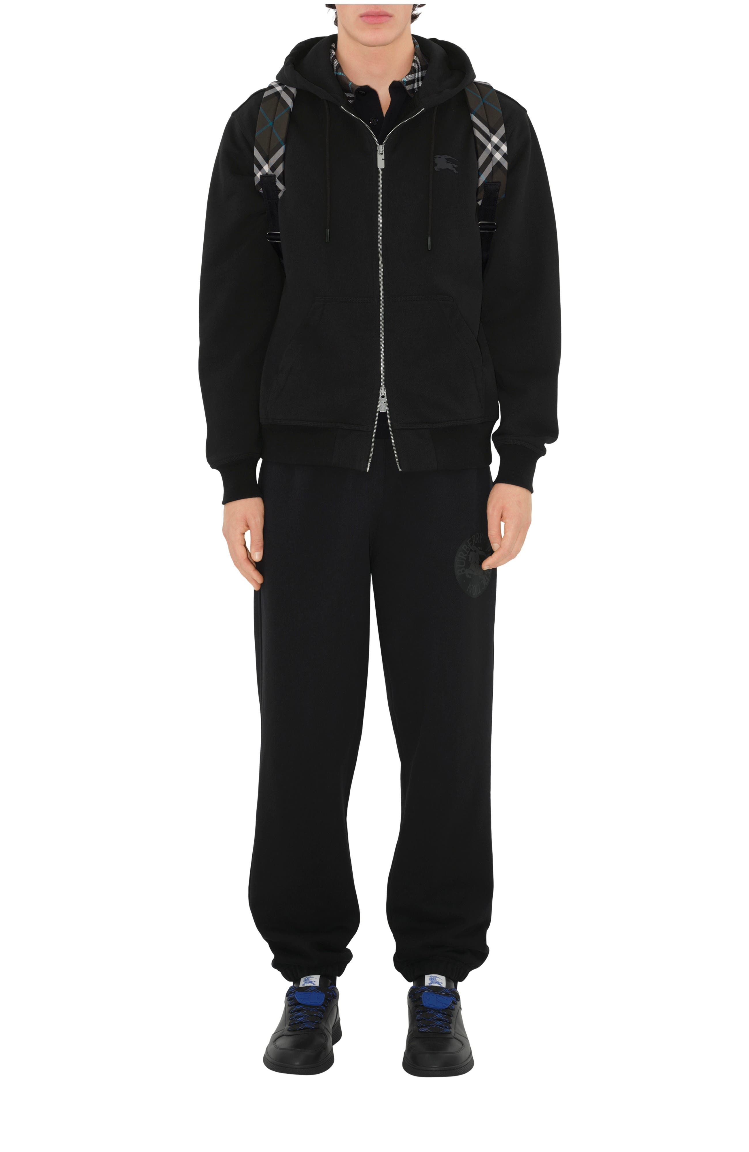 burberry EKD Badge Cotton Zip Hoodie in Black at Nordstrom - 1