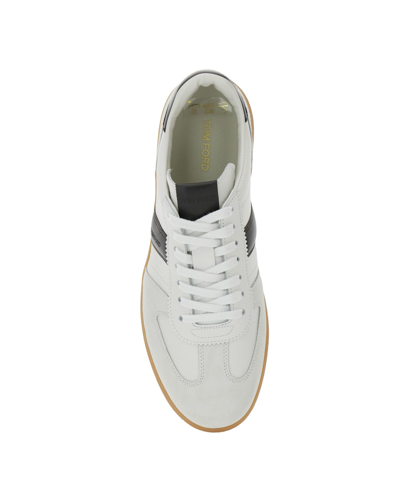 'archer' White Low Top Sneakers With Logo Lettering On Tongue And Heel And Contrasting Heel In Leath - 4