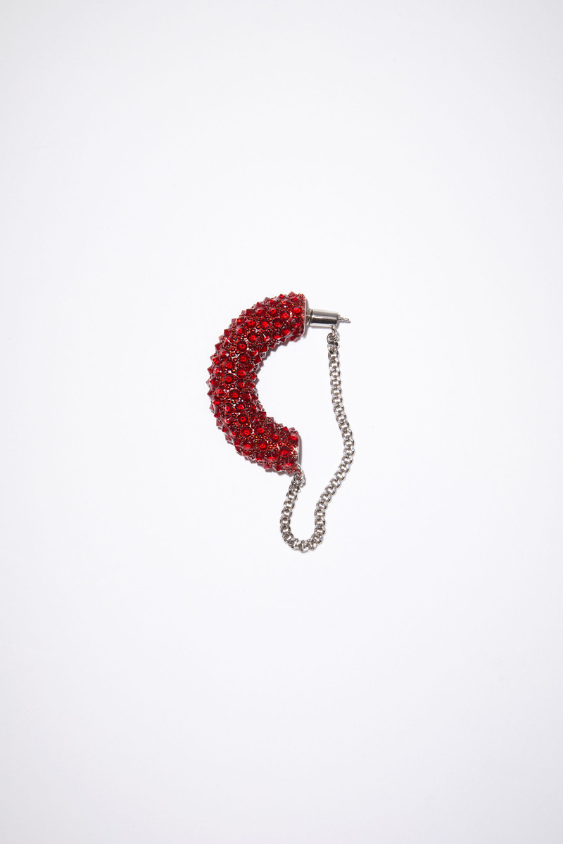 Cuff earring with strass - Red 1