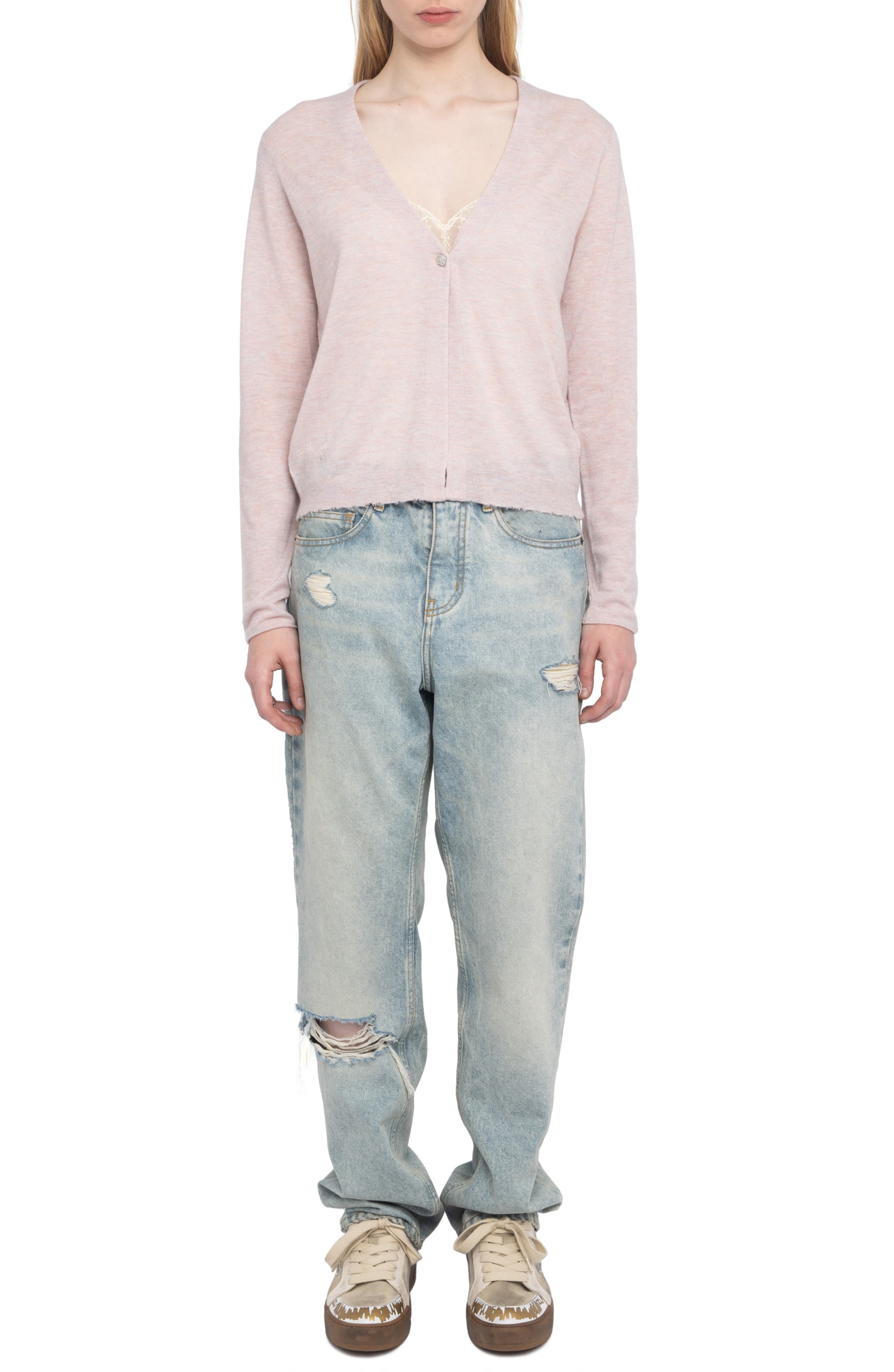 Zadig & Voltaire Manylla Cashmere Cardigan in Bebe at Nordstrom - 7