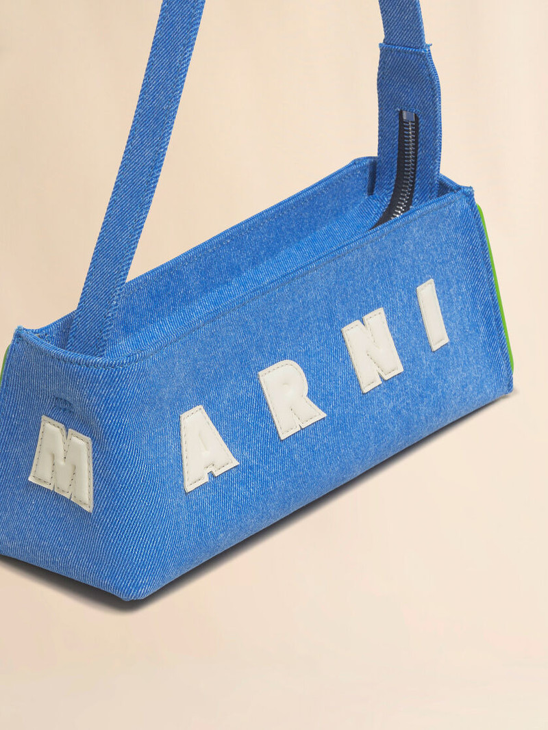BLUE DENIM MUSEO BAGUETTE BAG 5