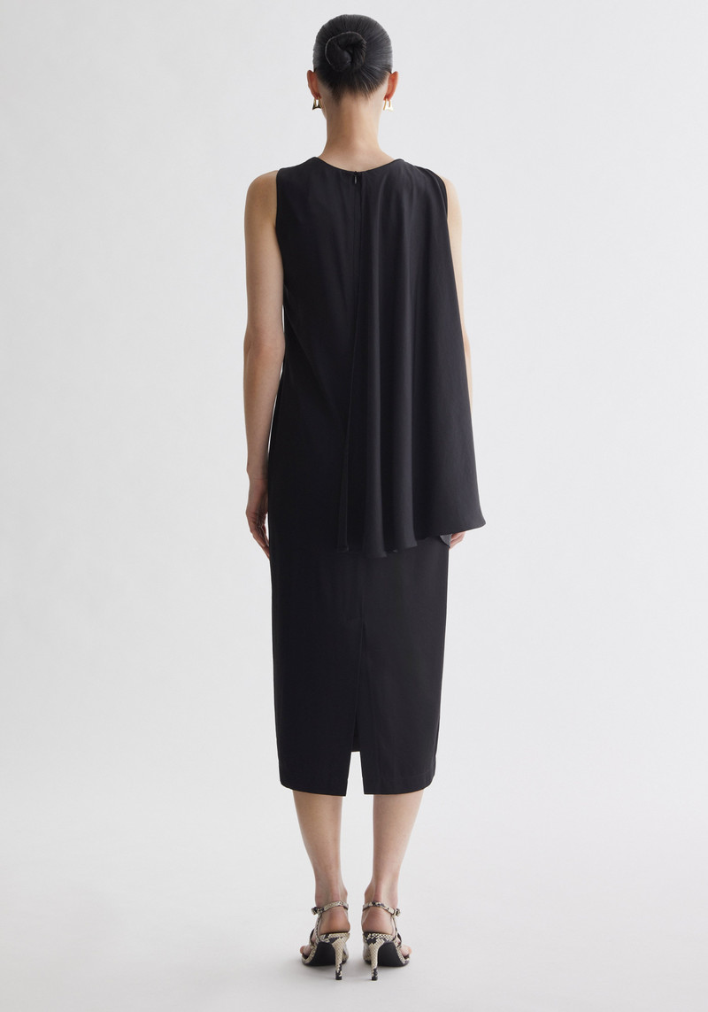 LUNE Draped detail asymmetrical satin dress 6